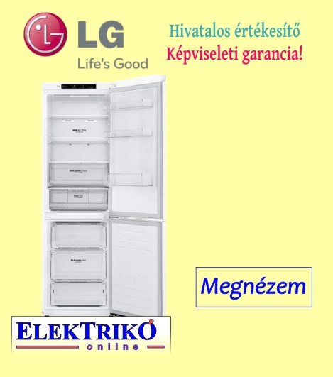 LG GBB61SWJMN alul fagyasztós hűtőgép Door Cooling TM technológiával, Smart Inverter kompresszorral